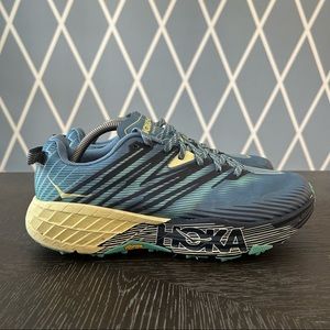 Hoka ONE ONE Speedgoat 4 Women's Blue Green Outdoor running shoes size 11 Wide